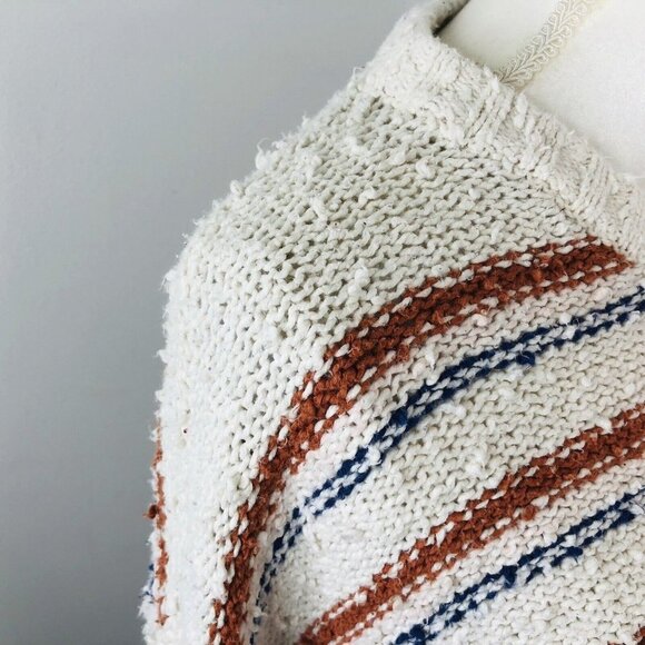 Billabong Womens Striped Nubby Crew Neck Sweater Size M Oversized Multi-colored - Picture 8 of 12